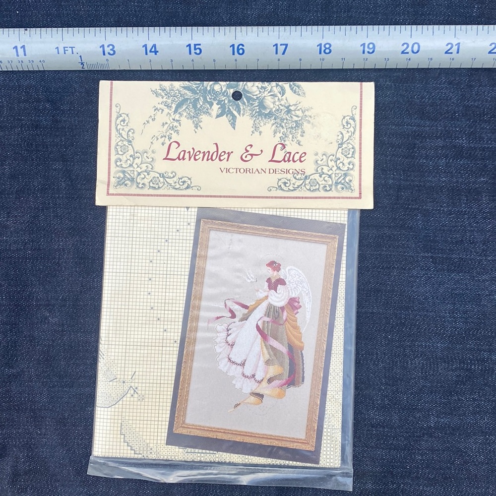 🌺Lavender & Lace Angel of Grace Vtg 90s Cross Stitch Pattern NOS